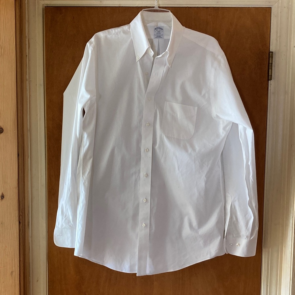 Brooks Brothers White Long-Sleeve Button-Down Dress Shirt - Picture 5 of 8